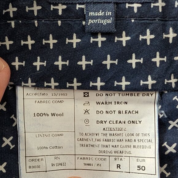 NWOT Suitsupply Vitale Barberis Canonico Ivory Flannel Wool Pants EU50 W32xL31 - Picture 2 of 6